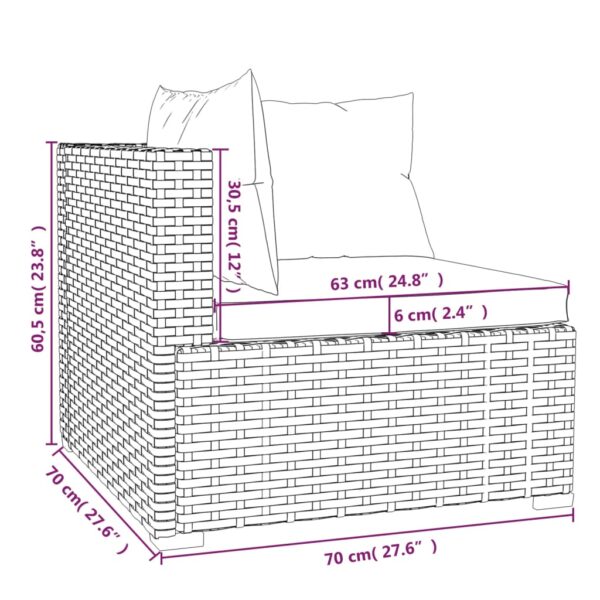 Aplusliving-4 Piece Garden Lounge Set with Cushions Poly Rattan Grey