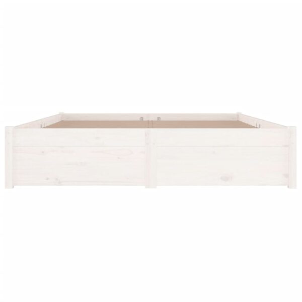 Aplusliving-Bed Frame without Mattress with Drawers White 135x190 cm