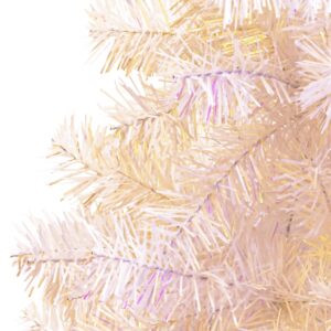 Aplusliving-Artificial Christmas Tree with Iridescent Tips White 210 cm PVC