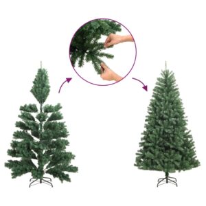 Aplusliving-Artificial Christmas Tree with Iridescent Tips White 210 cm PVC