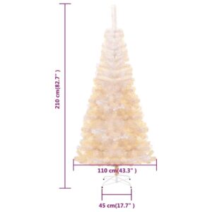 Aplusliving-Artificial Christmas Tree with Iridescent Tips White 210 cm PVC