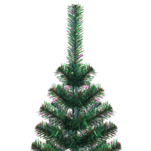 Aplusliving-Artificial Christmas Tree with Iridescent Tips Green 210 cm PVC