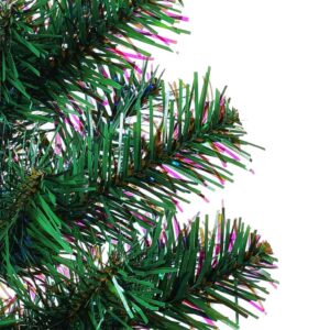 Aplusliving-Artificial Christmas Tree with Iridescent Tips Green 210 cm PVC