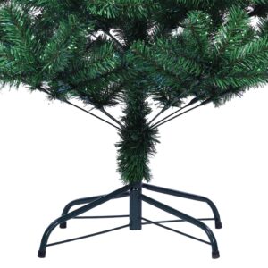Aplusliving-Artificial Christmas Tree with Iridescent Tips Green 210 cm PVC