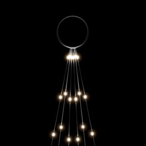 Aplusliving-Christmas Tree on Flagpole Cold white 108 LEDs 180 cm