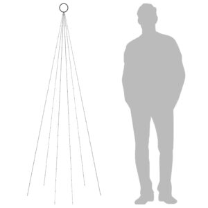Aplusliving-Christmas Tree on Flagpole Cold white 108 LEDs 180 cm