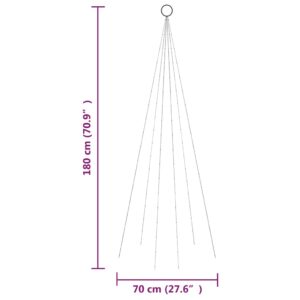 Aplusliving-Christmas Tree on Flagpole Cold white 108 LEDs 180 cm