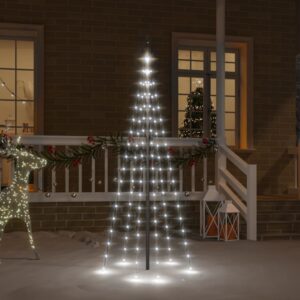 Aplusliving-Christmas Tree on Flagpole Cold white 108 LEDs 180 cm