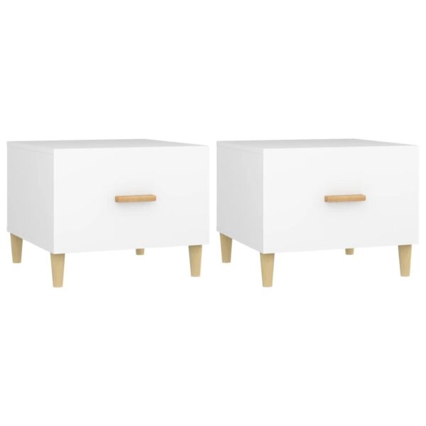 Aplusliving-Coffee Tables 2 pcs White 50x50x40 cm Engineered Wood