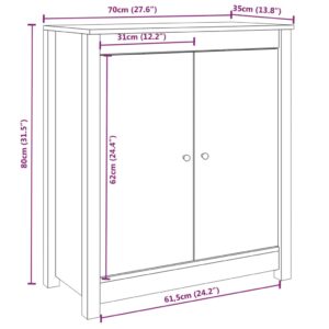 Aplusliving-Sideboards 2 pcs White 70x35x80 cm Solid Wood Pine
