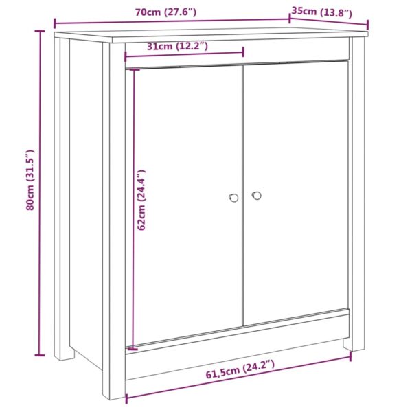 Aplusliving-Sideboards 2 pcs White 70x35x80 cm Solid Wood Pine