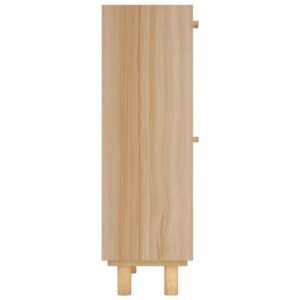 Aplusliving-Shoe Cabinet Brown 52x25x80 cm Engineered Wood and Natural Rattan