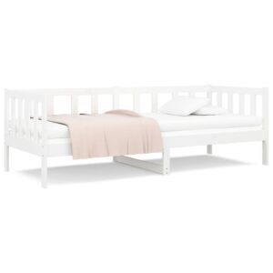 Aplusliving-Day Bed without Mattress White 90x190 cm Solid Wood Pine