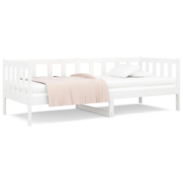Aplusliving-Day Bed without Mattress White 90x190 cm Solid Wood Pine