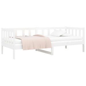 Aplusliving-Day Bed without Mattress White 90x190 cm Solid Wood Pine