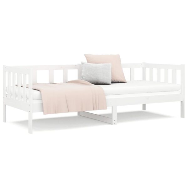 Aplusliving-Day Bed without Mattress White 90x190 cm Solid Wood Pine