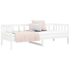 Aplusliving-Day Bed without Mattress White 90x190 cm Solid Wood Pine
