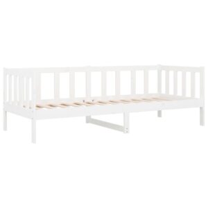 Aplusliving-Day Bed without Mattress White 90x190 cm Solid Wood Pine