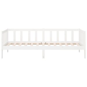 Aplusliving-Day Bed without Mattress White 90x190 cm Solid Wood Pine