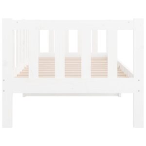 Aplusliving-Day Bed without Mattress White 90x190 cm Solid Wood Pine