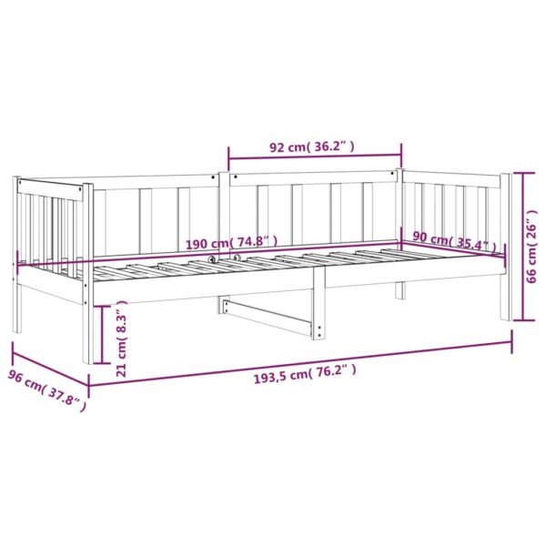 Aplusliving-Day Bed without Mattress White 90x190 cm Solid Wood Pine