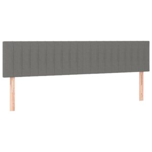 Aplusliving-Headboards 2 pcs Dark Grey 100 cm Fabric