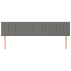 Aplusliving-Headboards 2 pcs Dark Grey 100 cm Fabric