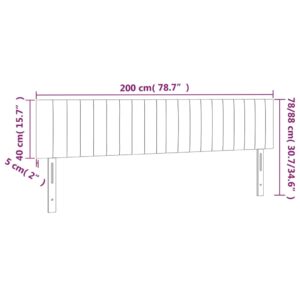 Aplusliving-Headboards 2 pcs Dark Grey 100 cm Fabric