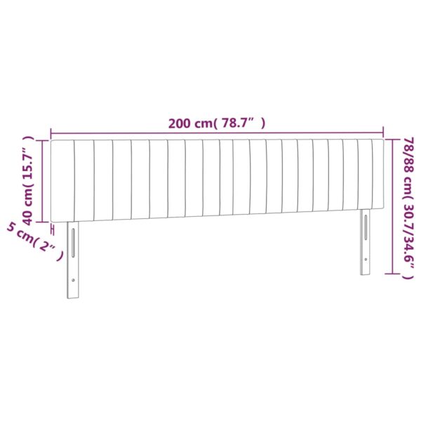 Aplusliving-Headboards 2 pcs Dark Grey 100 cm Fabric