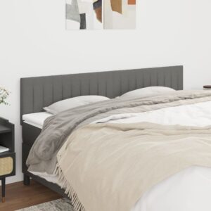 Aplusliving-Headboards 2 pcs Dark Grey 100 cm Fabric
