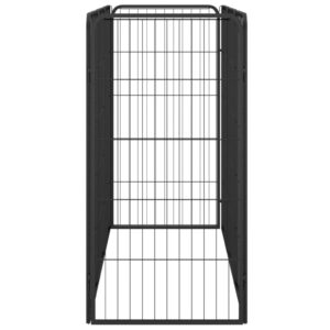 Aplusliving-8-Panel Dog Playpen Black 50x100 cm Powder-coated Steel