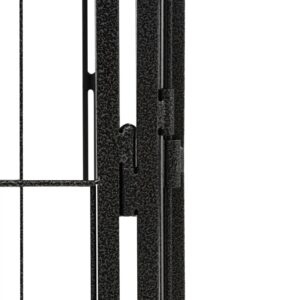 Aplusliving-8-Panel Dog Playpen Black 50x100 cm Powder-coated Steel