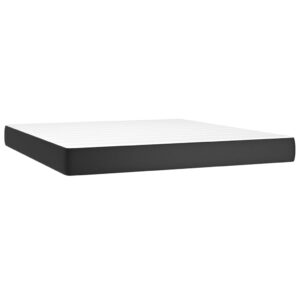 Aplusliving-Pocket Spring Bed Mattress Black 152x203x20 cm Queen Faux Leather