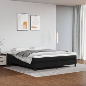 Aplusliving-Pocket Spring Bed Mattress Black 152x203x20 cm Queen Faux Leather