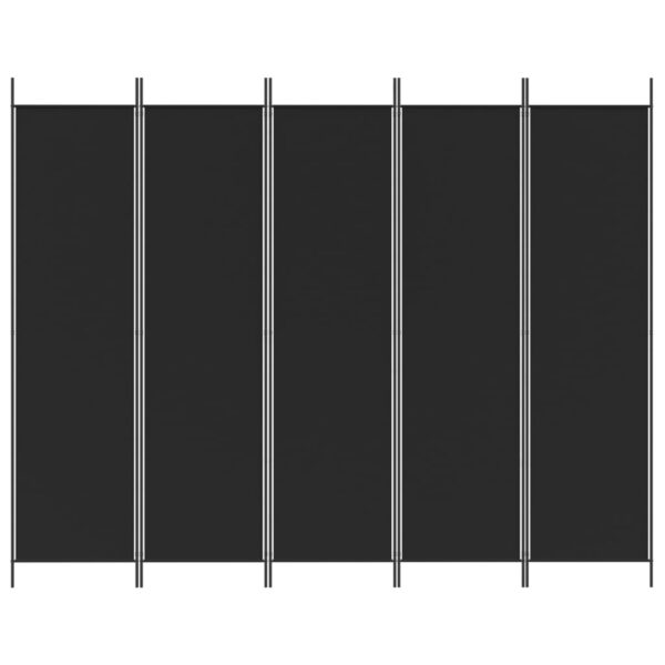 Aplusliving-5-Panel Room Divider Black 250x200 cm Fabric