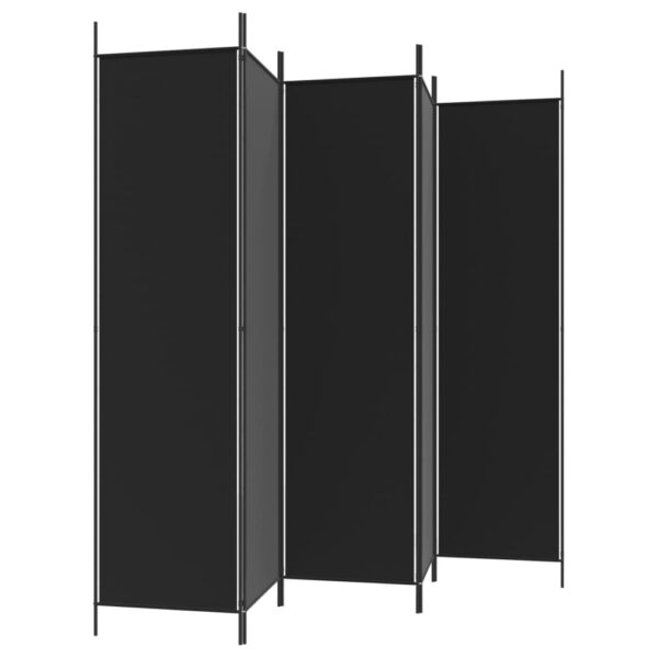 Aplusliving-5-Panel Room Divider Black 250x200 cm Fabric