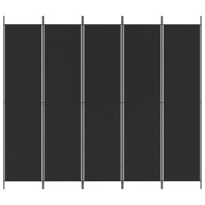 Aplusliving-5-Panel Room Divider Black 250x220 cm Fabric