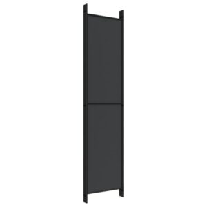 Aplusliving-5-Panel Room Divider Black 250x220 cm Fabric