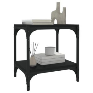 Aplusliving-TV Cabinet Black 40x33x41 cm Engineered Wood and Steel