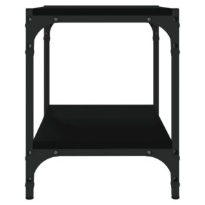 Aplusliving-TV Cabinet Black 40x33x41 cm Engineered Wood and Steel