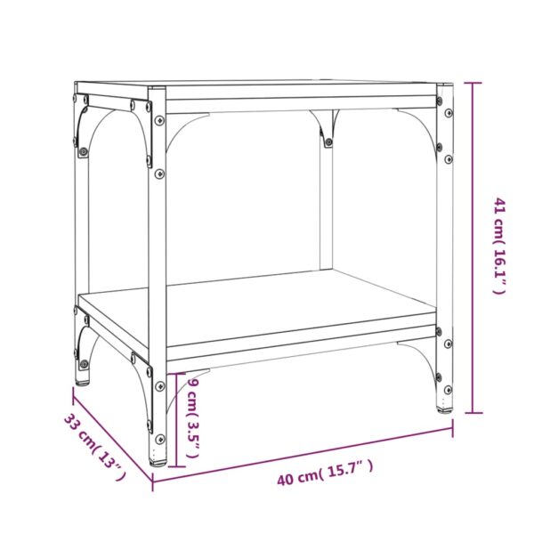 Aplusliving-TV Cabinet Black 40x33x41 cm Engineered Wood and Steel