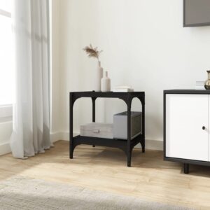 Aplusliving-TV Cabinet Black 40x33x41 cm Engineered Wood and Steel
