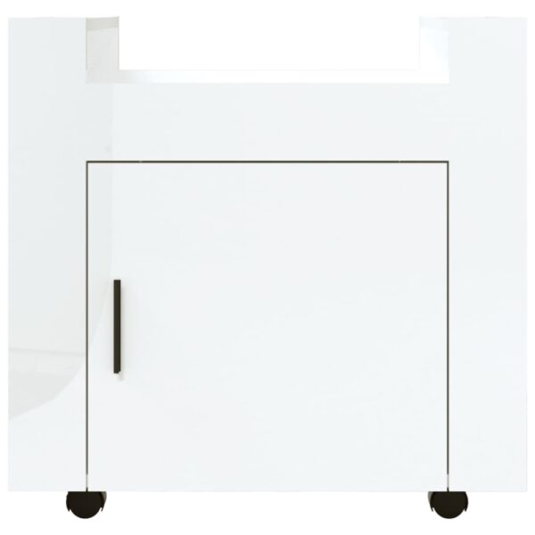 Aplusliving-Desk Trolley High Gloss White 60x45x60 cm Engineered Wood