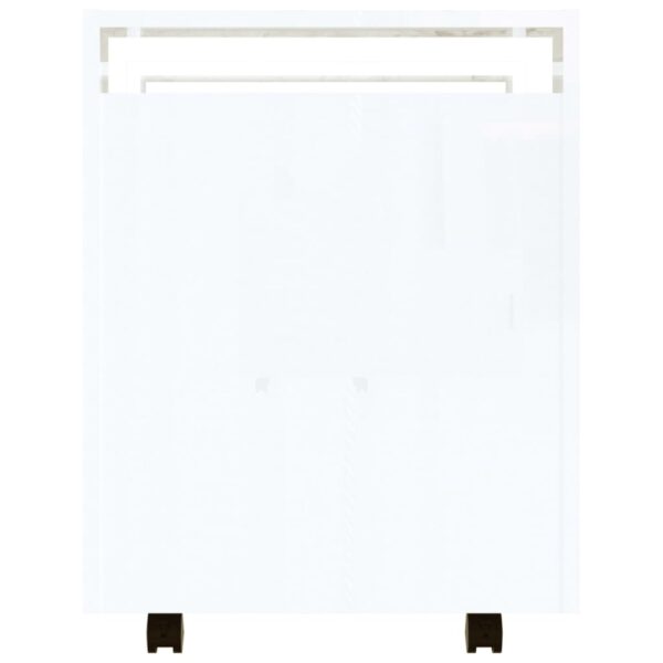 Aplusliving-Desk Trolley High Gloss White 60x45x60 cm Engineered Wood