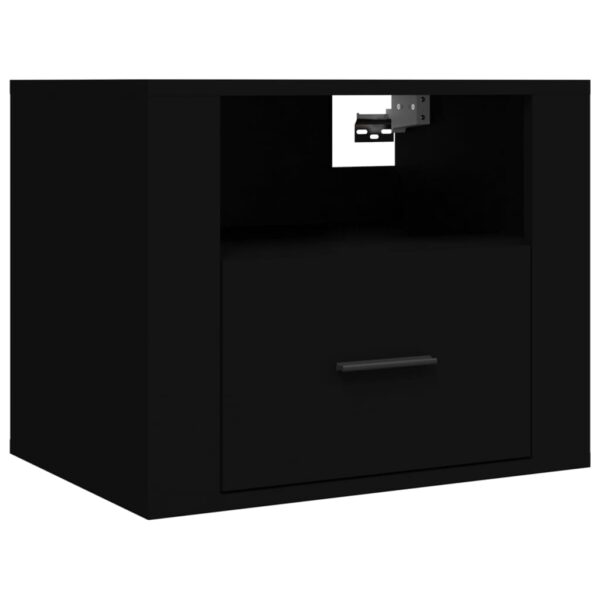Aplusliving-Wall-mounted Bedside Cabinets 2 pcs Black 50x36x40 cm