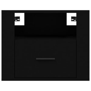 Aplusliving-Wall-mounted Bedside Cabinets 2 pcs Black 50x36x40 cm