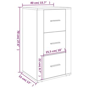 Aplusliving-Sideboard White 40x33x70 cm Engineered Wood