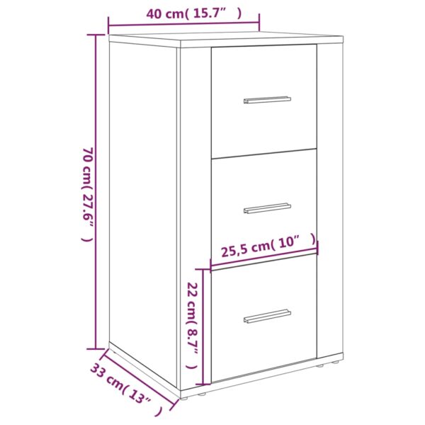 Aplusliving-Sideboard White 40x33x70 cm Engineered Wood