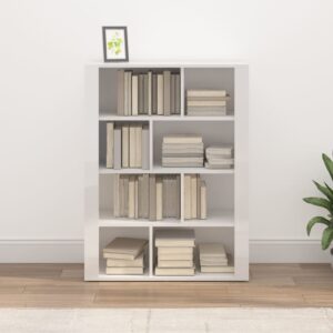 Aplusliving-Sideboard High Gloss White 80x30x106 cm Engineered Wood