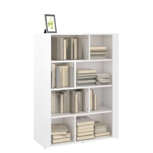 Aplusliving-Sideboard High Gloss White 80x30x106 cm Engineered Wood